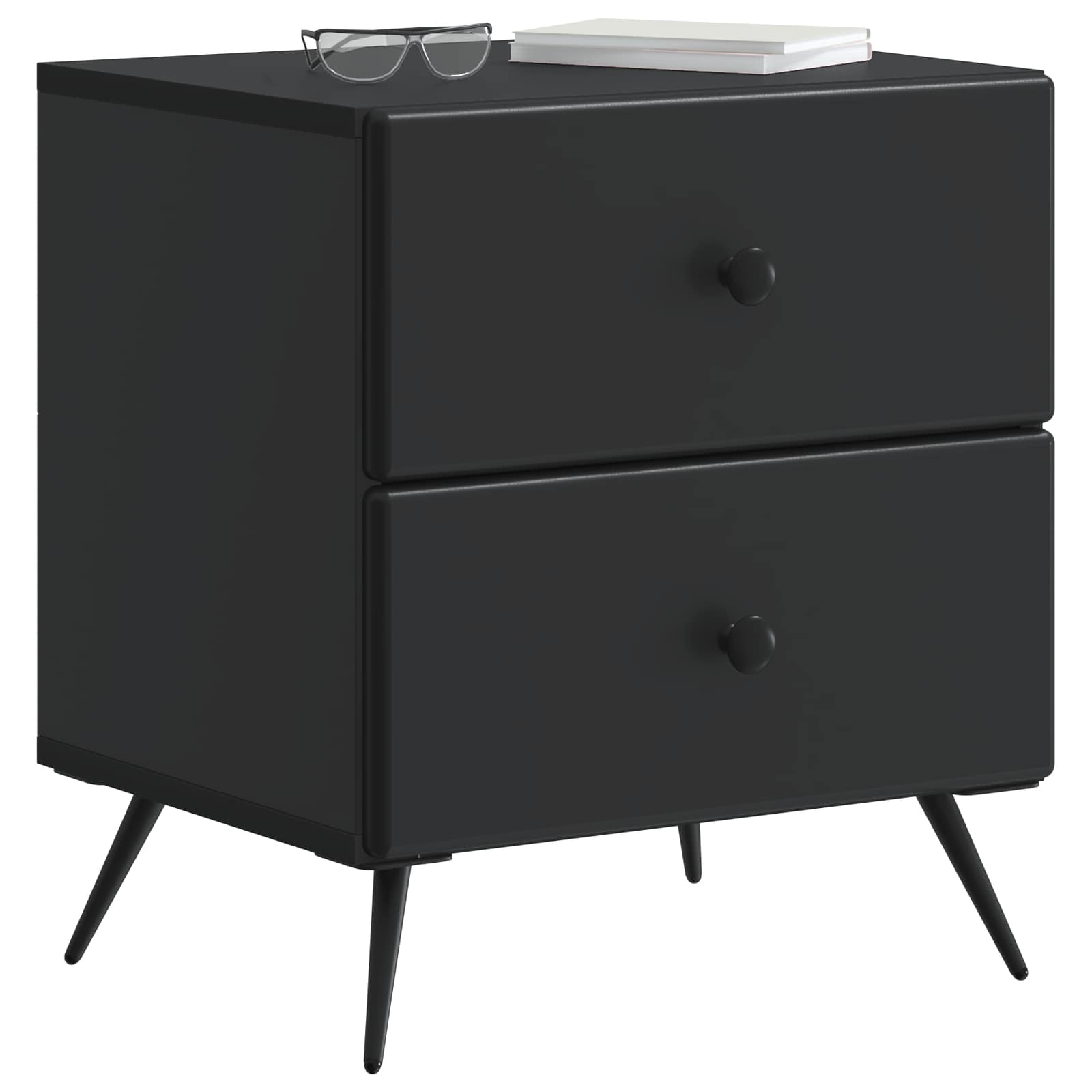 Armadio da Notte Nero 43 x 34,5 x 47,5 cm Legno ingegnerizzato