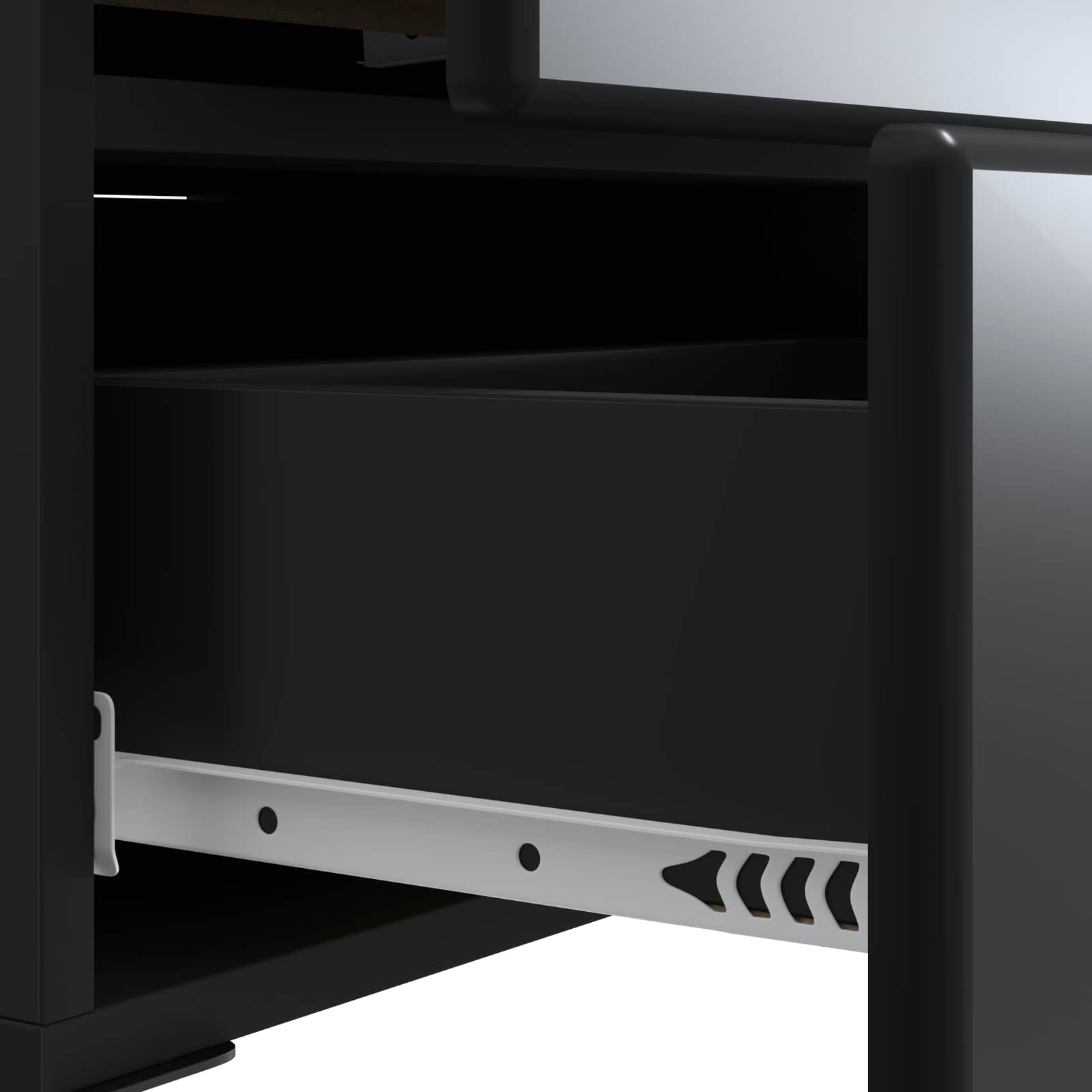 Armadio da Notte con cassetto 2 pcs Nero 43 x 34,5 x 47,5 cm