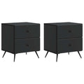 Armadio da Notte con cassetto 2 pcs Nero 43 x 34,5 x 47,5 cm
