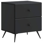 Armadio da Notte con cassetto 2 pcs Nero 43 x 34,5 x 47,5 cm