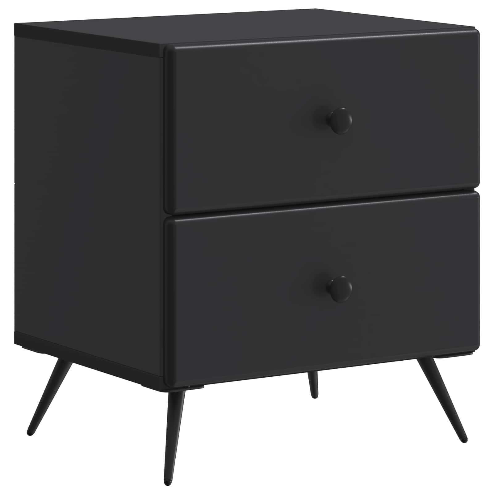 Armadio da Notte con cassetto 2 pcs Nero 43 x 34,5 x 47,5 cm