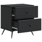Armadio da Notte con cassetto 2 pcs Nero 43 x 34,5 x 47,5 cm