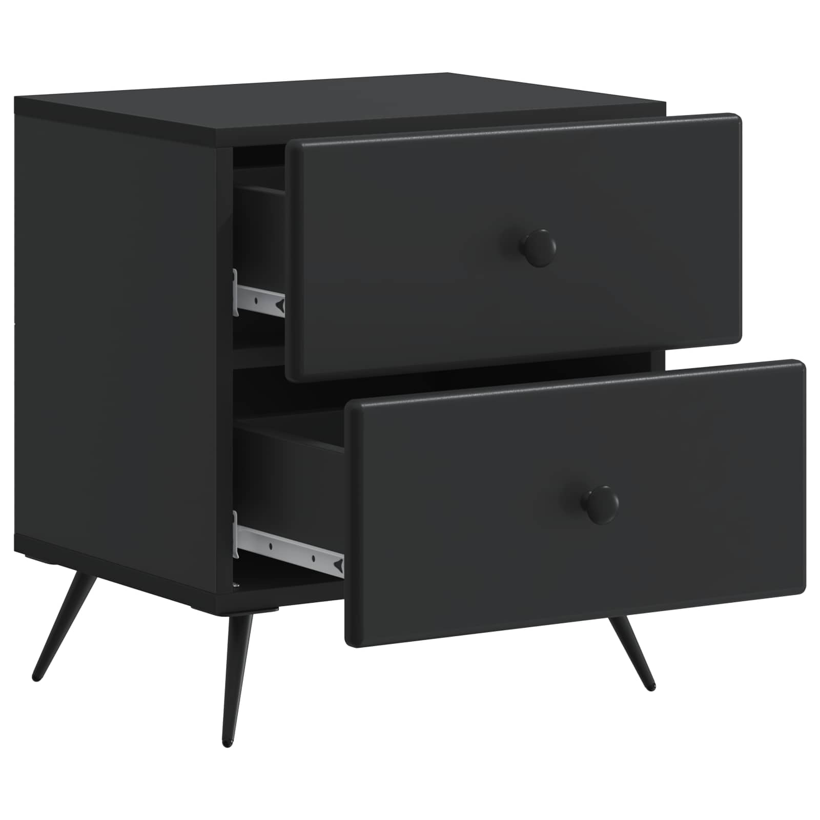 Armadio da Notte con cassetto 2 pcs Nero 43 x 34,5 x 47,5 cm