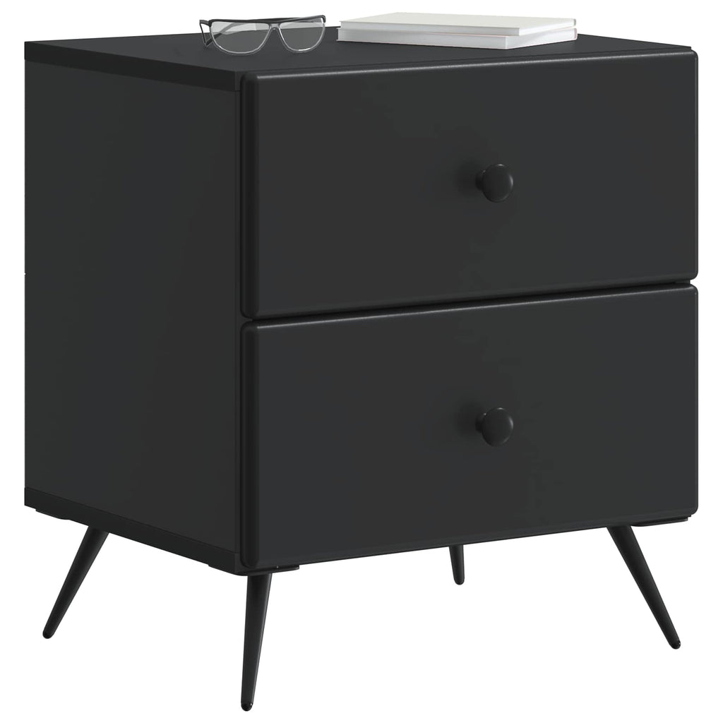 Armadio da Notte con cassetto 2 pcs Nero 43 x 34,5 x 47,5 cm
