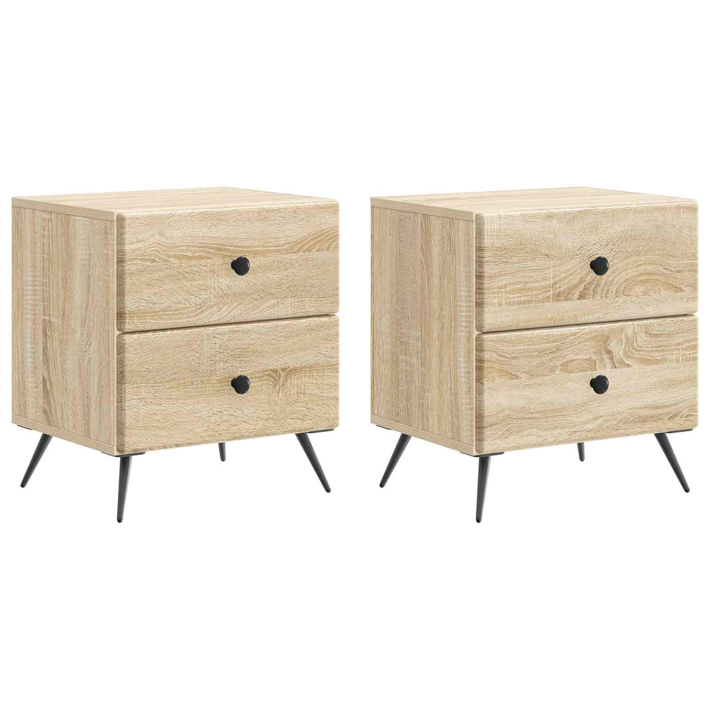 Armadio da Notte 2 pcs Rovere Sonoma 43 x 34,5 x 47,5 cm