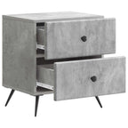 Armadio da Notte Grigio Cemento 43 x 34,5 x 47,5 cm