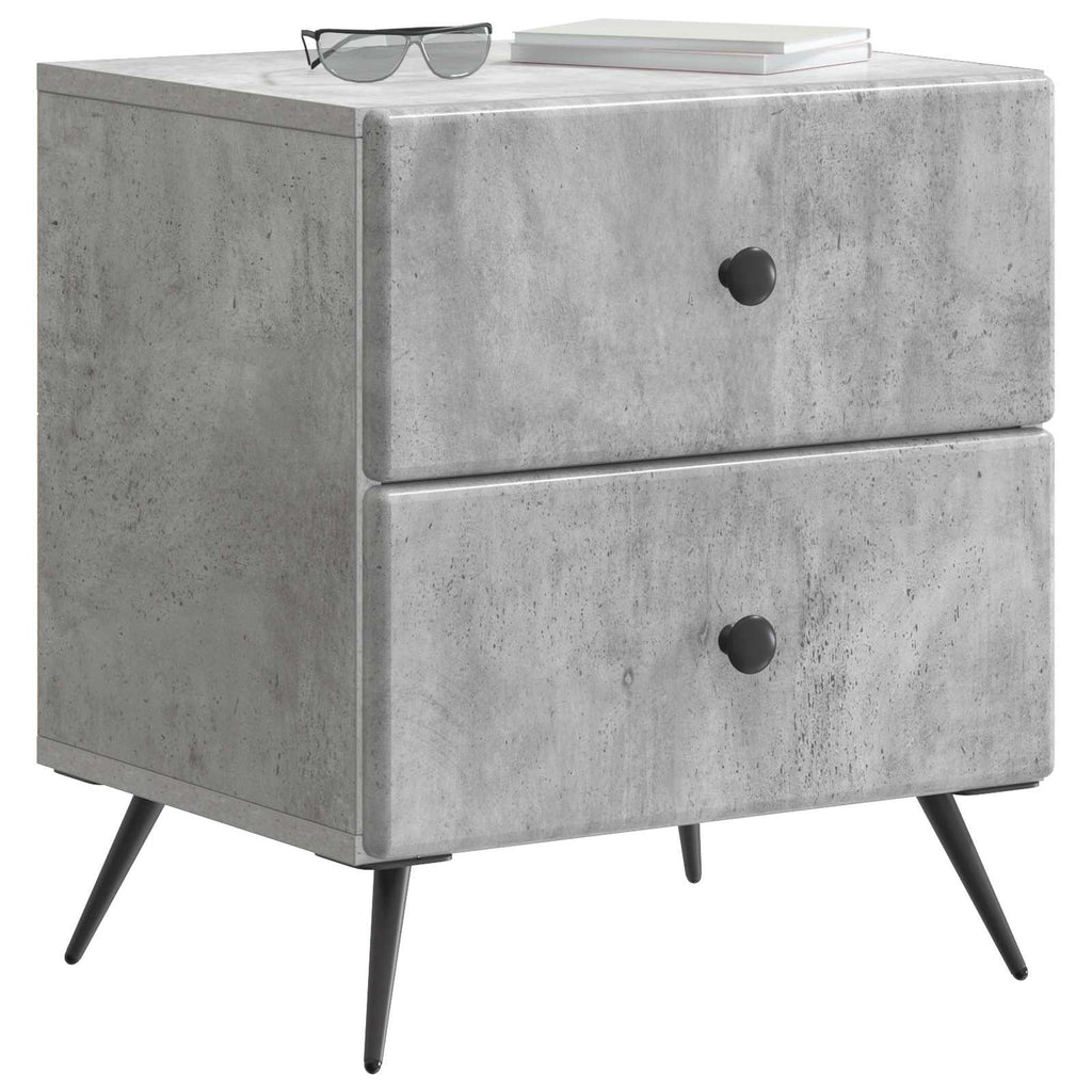 Armadio da Notte Grigio Cemento 43 x 34,5 x 47,5 cm