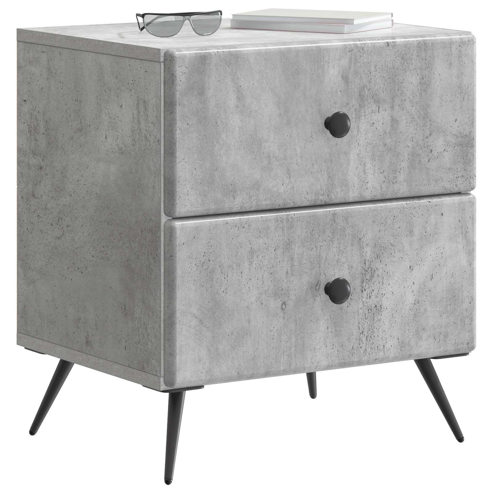 Armadio da Notte Grigio Cemento 43 x 34,5 x 47,5 cm