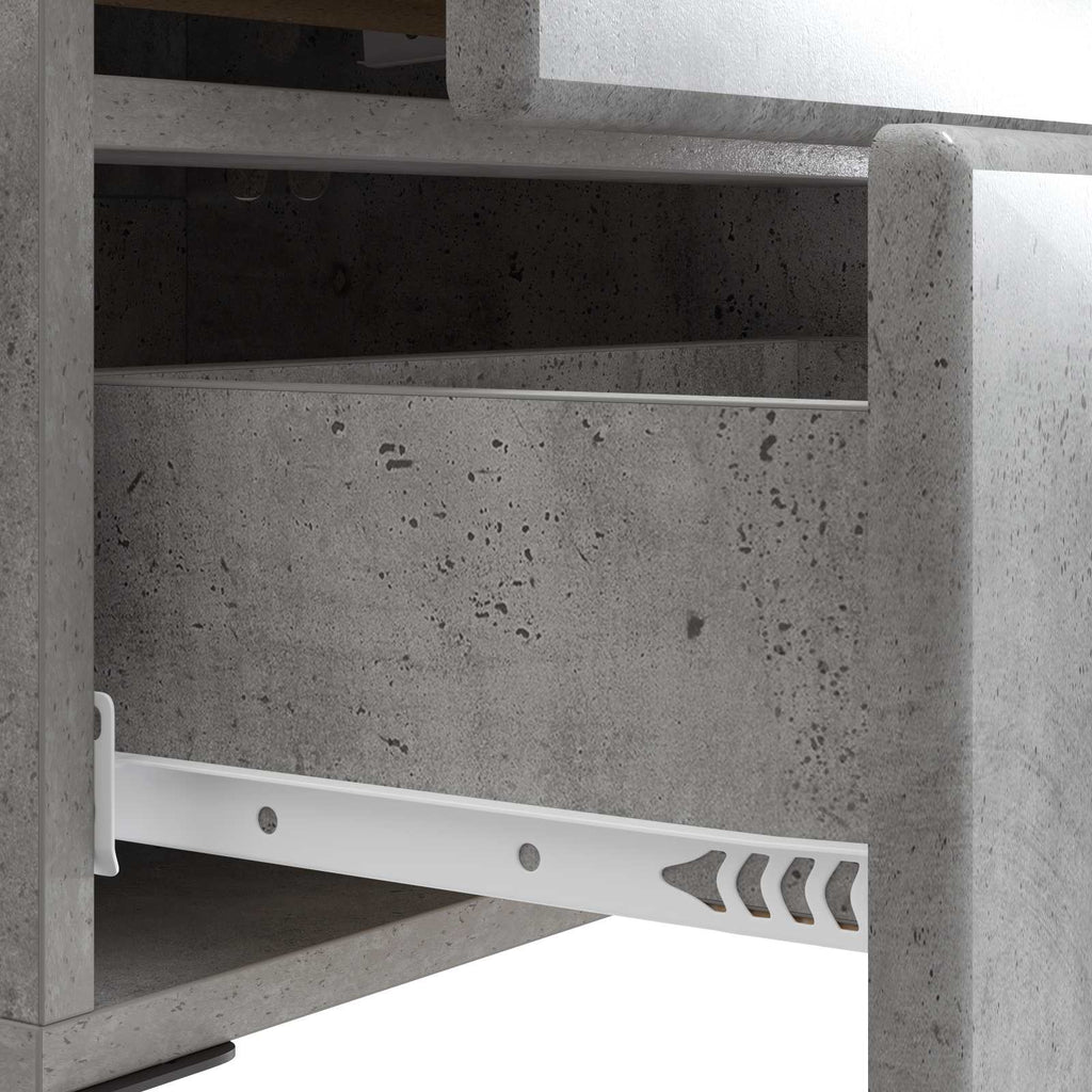 Armadio da Notte 2 pcs Grigio Cemento 43 x 34,5 x 47,5 cm