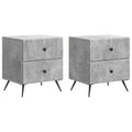 Armadio da Notte 2 pcs Grigio Cemento 43 x 34,5 x 47,5 cm