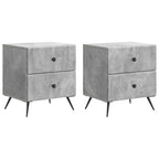 Armadio da Notte 2 pcs Grigio Cemento 43 x 34,5 x 47,5 cm