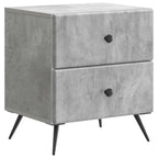 Armadio da Notte 2 pcs Grigio Cemento 43 x 34,5 x 47,5 cm