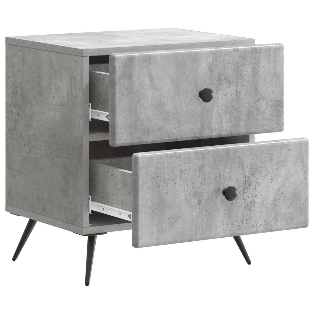 Armadio da Notte 2 pcs Grigio Cemento 43 x 34,5 x 47,5 cm