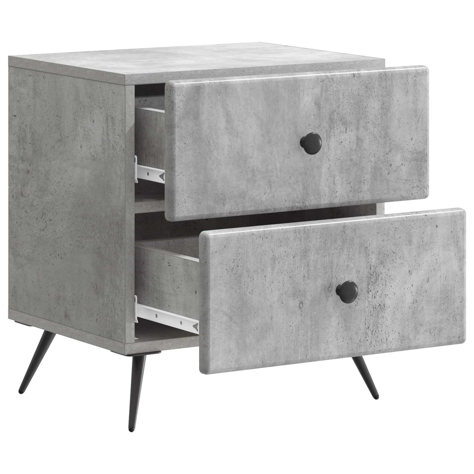 Armadio da Notte 2 pcs Grigio Cemento 43 x 34,5 x 47,5 cm