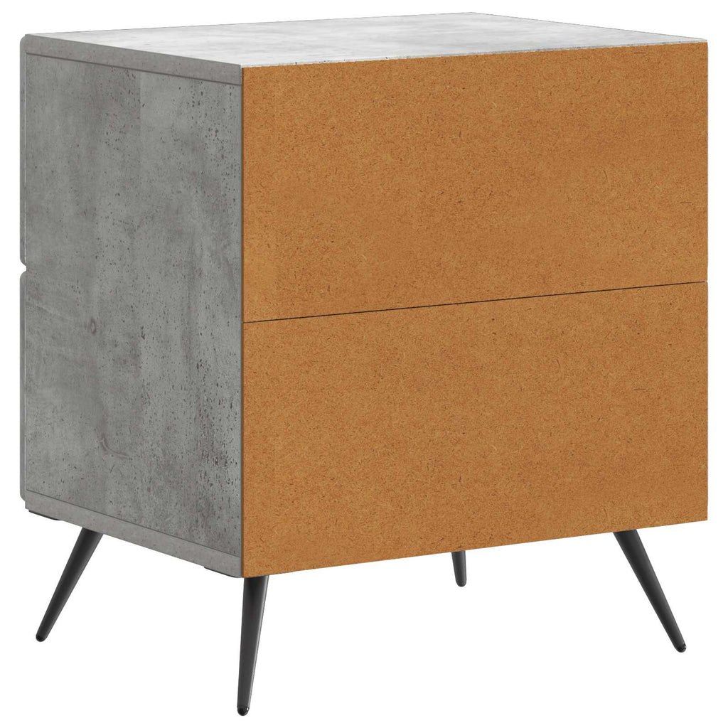 Armadio da Notte 2 pcs Grigio Cemento 43 x 34,5 x 47,5 cm