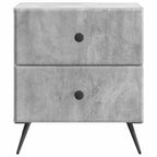 Armadio da Notte 2 pcs Grigio Cemento 43 x 34,5 x 47,5 cm