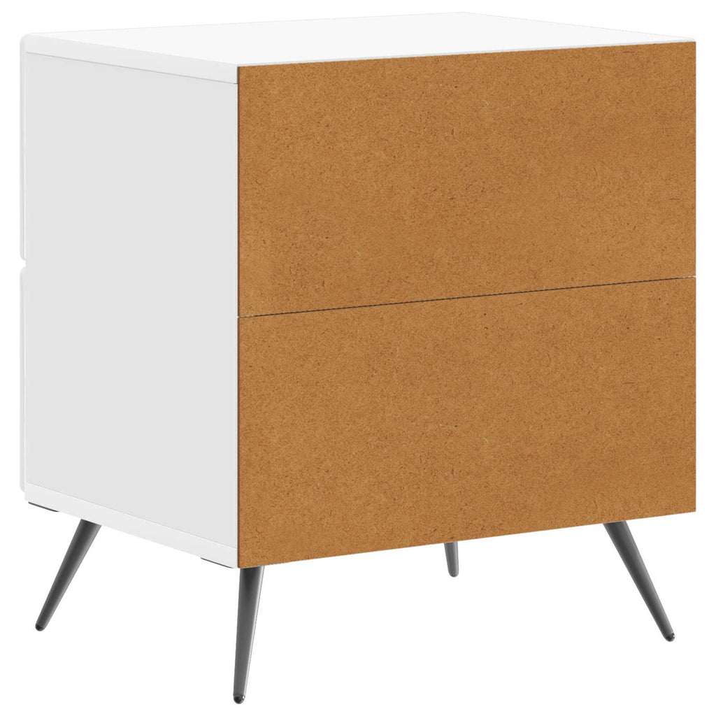 Armadio da Notte con cassetto Bianco Lucido 43 x 34,5 x 47,5 cm