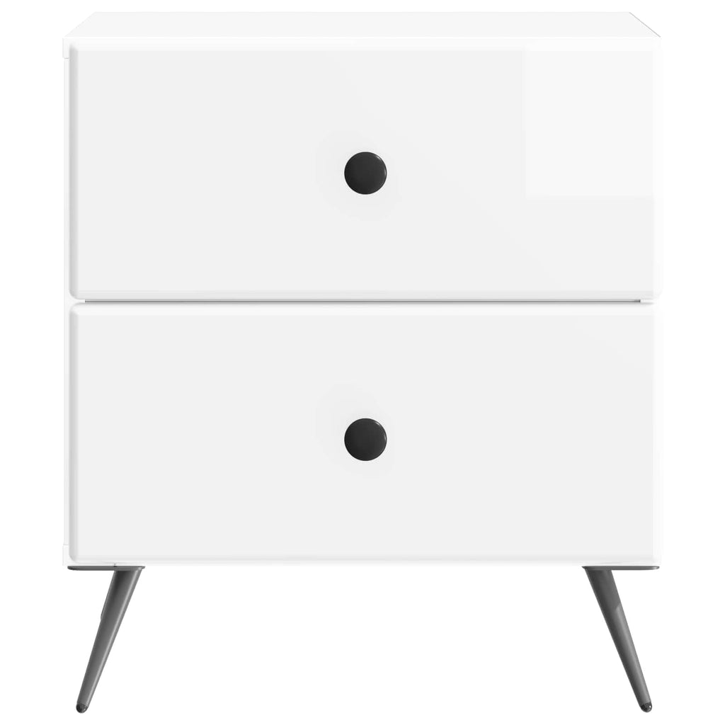 Armadio da Notte con cassetto Bianco Lucido 43 x 34,5 x 47,5 cm