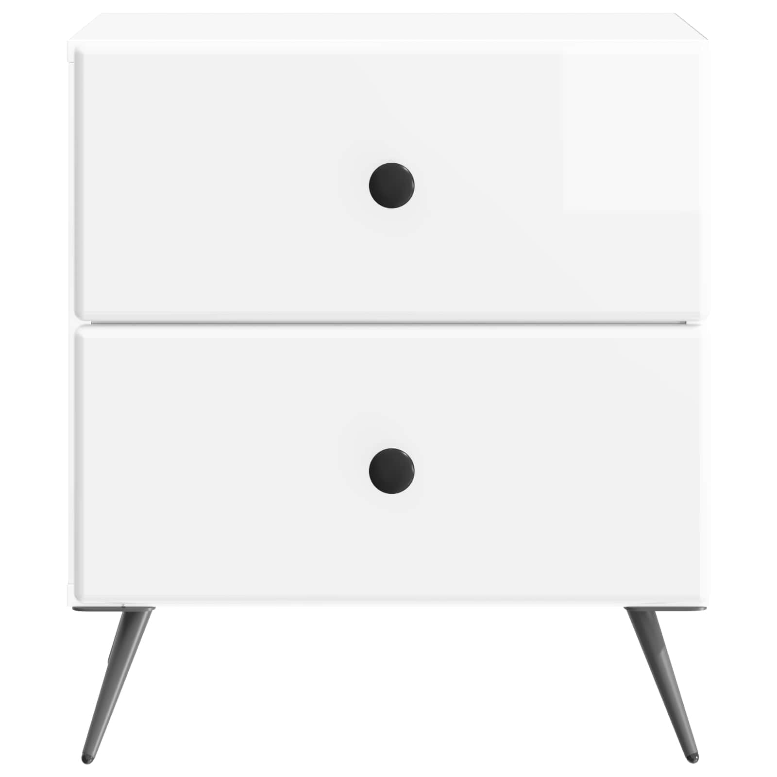 Armadio da Notte con cassetto Bianco Lucido 43 x 34,5 x 47,5 cm
