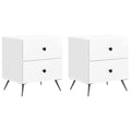 Armadio da Notte 2 pcs Bianco Lucido 43 x 34,5 x 47,5 cm