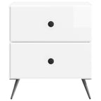 Armadio da Notte 2 pcs Bianco Lucido 43 x 34,5 x 47,5 cm