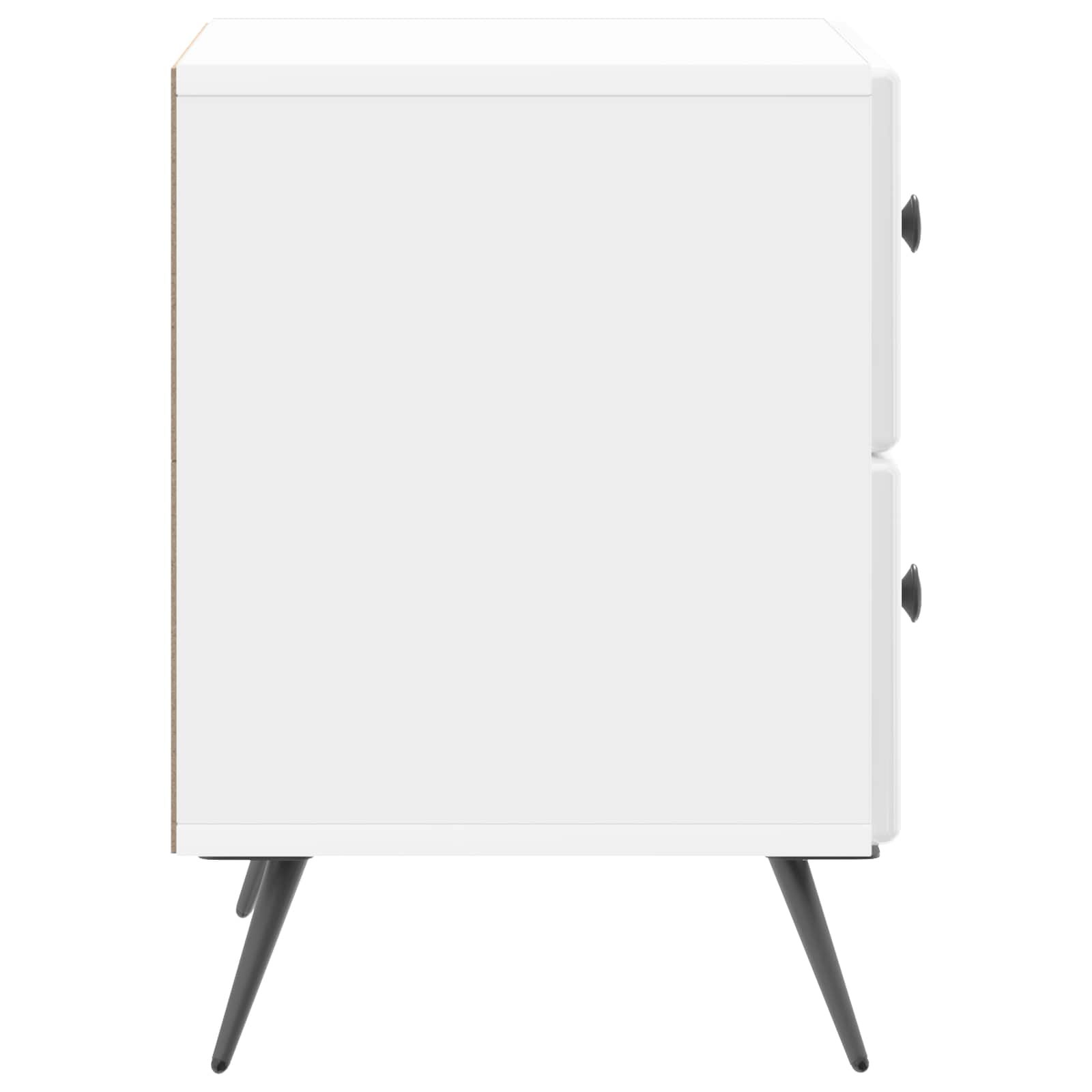 Armadio da Notte 2 pcs Bianco Lucido 43 x 34,5 x 47,5 cm