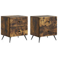 Armadio da Notte 2 pcs Rovere Fumo 43 x 34,5 x 47,5 cm