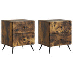 Armadio da Notte 2 pcs Rovere Fumo 43 x 34,5 x 47,5 cm
