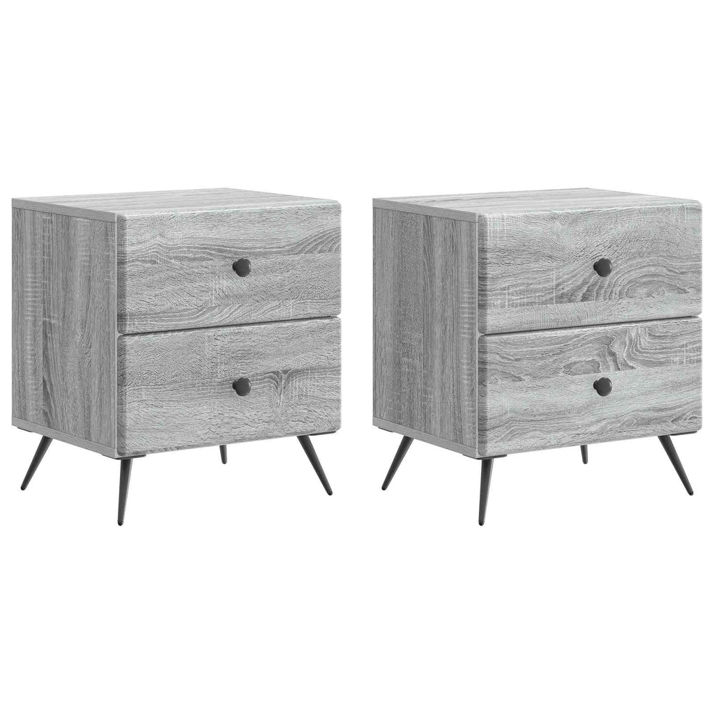 Armadio da Notte 2 pcs Grigio Sonoma 43 x 34,5 x 47,5 cm