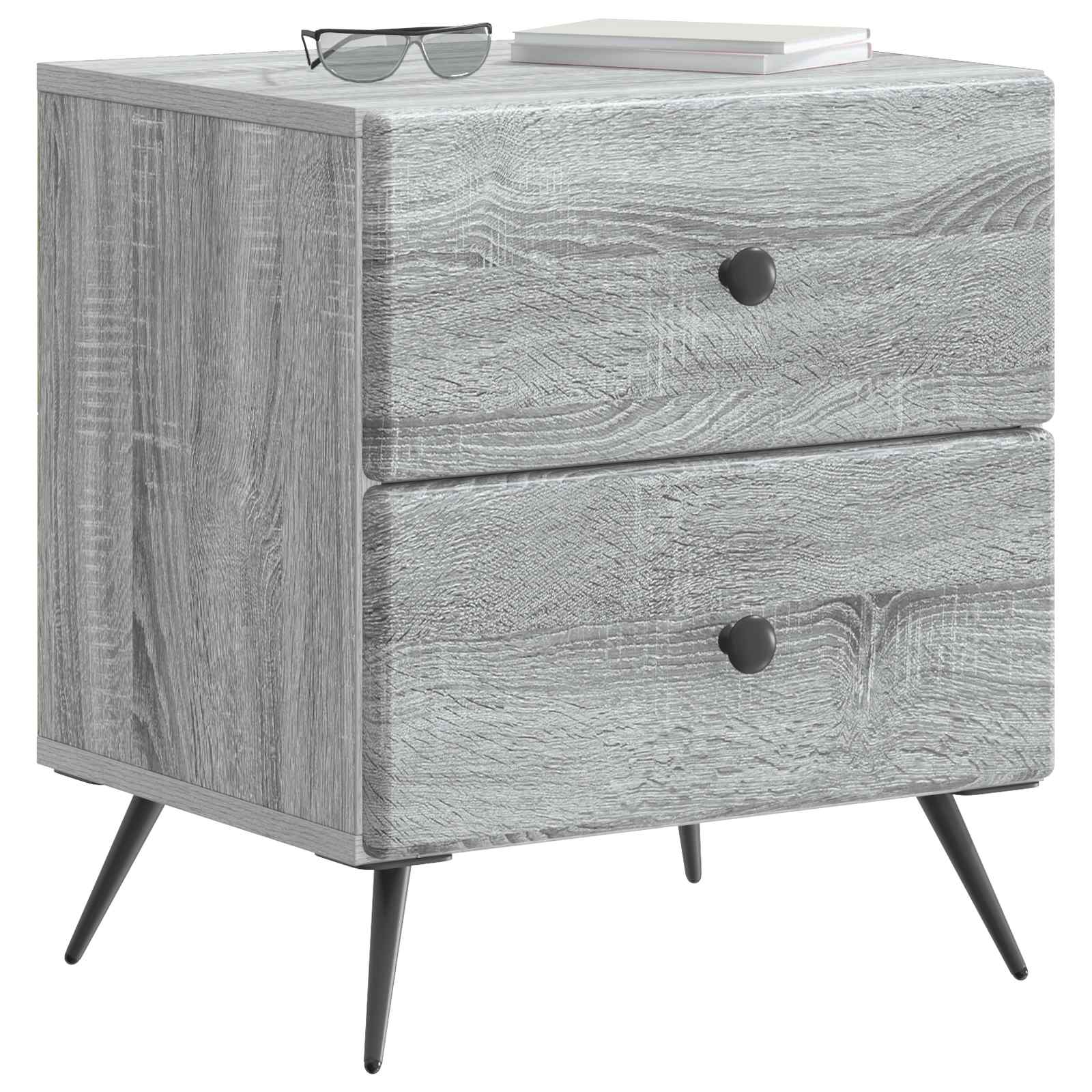 Armadio da Notte 2 pcs Grigio Sonoma 43 x 34,5 x 47,5 cm