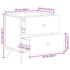 Armadio da Notte Rovere Artigianale 43 x 34,5 x 47,5 cm