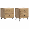 Armadio da Notte 2 pcs Rovere Artigianale 43 x 34,5 x 47,5 cm
