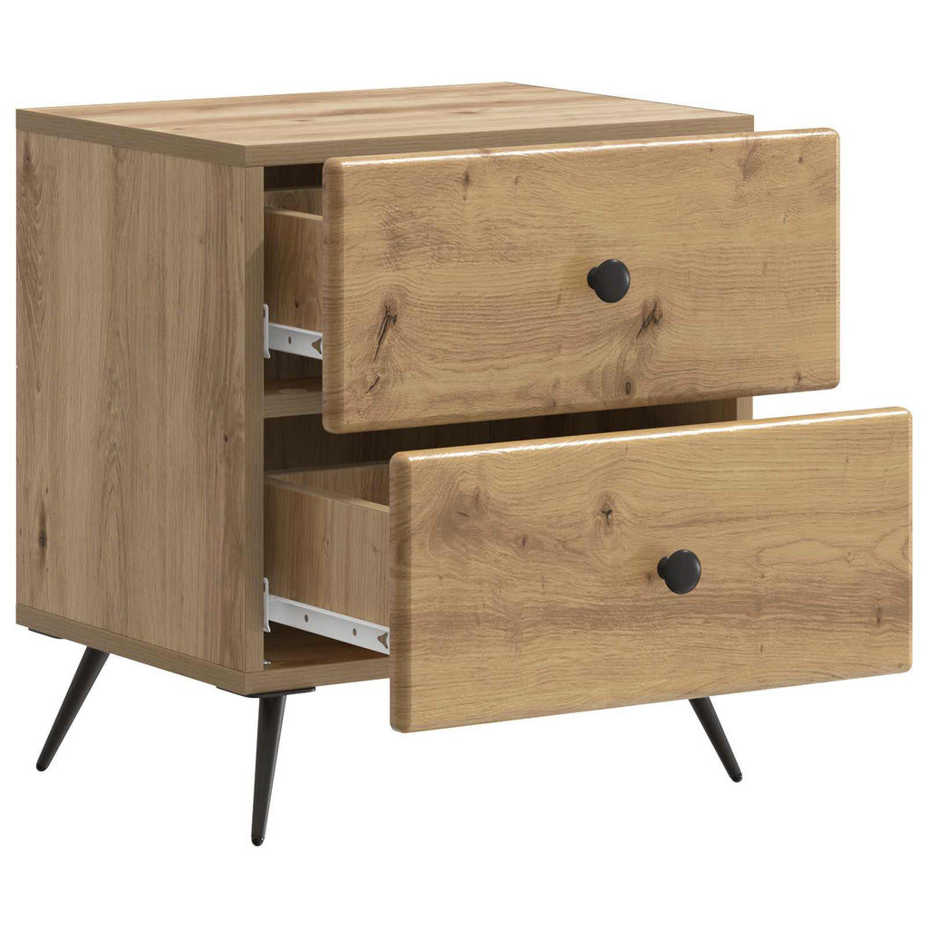 Armadio da Notte 2 pcs Rovere Artigianale 43 x 34,5 x 47,5 cm