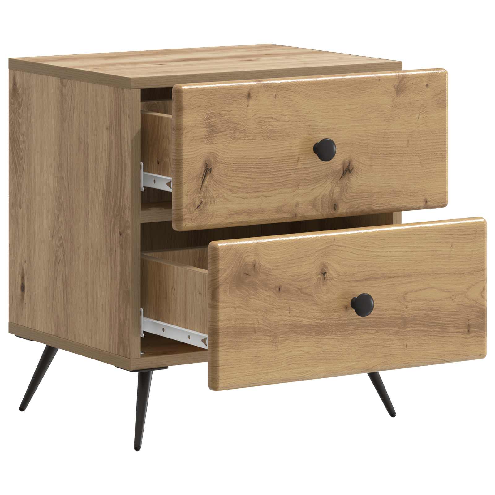 Armadio da Notte 2 pcs Rovere Artigianale 43 x 34,5 x 47,5 cm