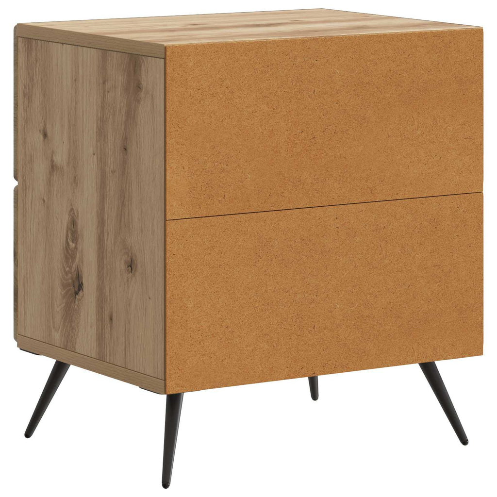 Armadio da Notte 2 pcs Rovere Artigianale 43 x 34,5 x 47,5 cm