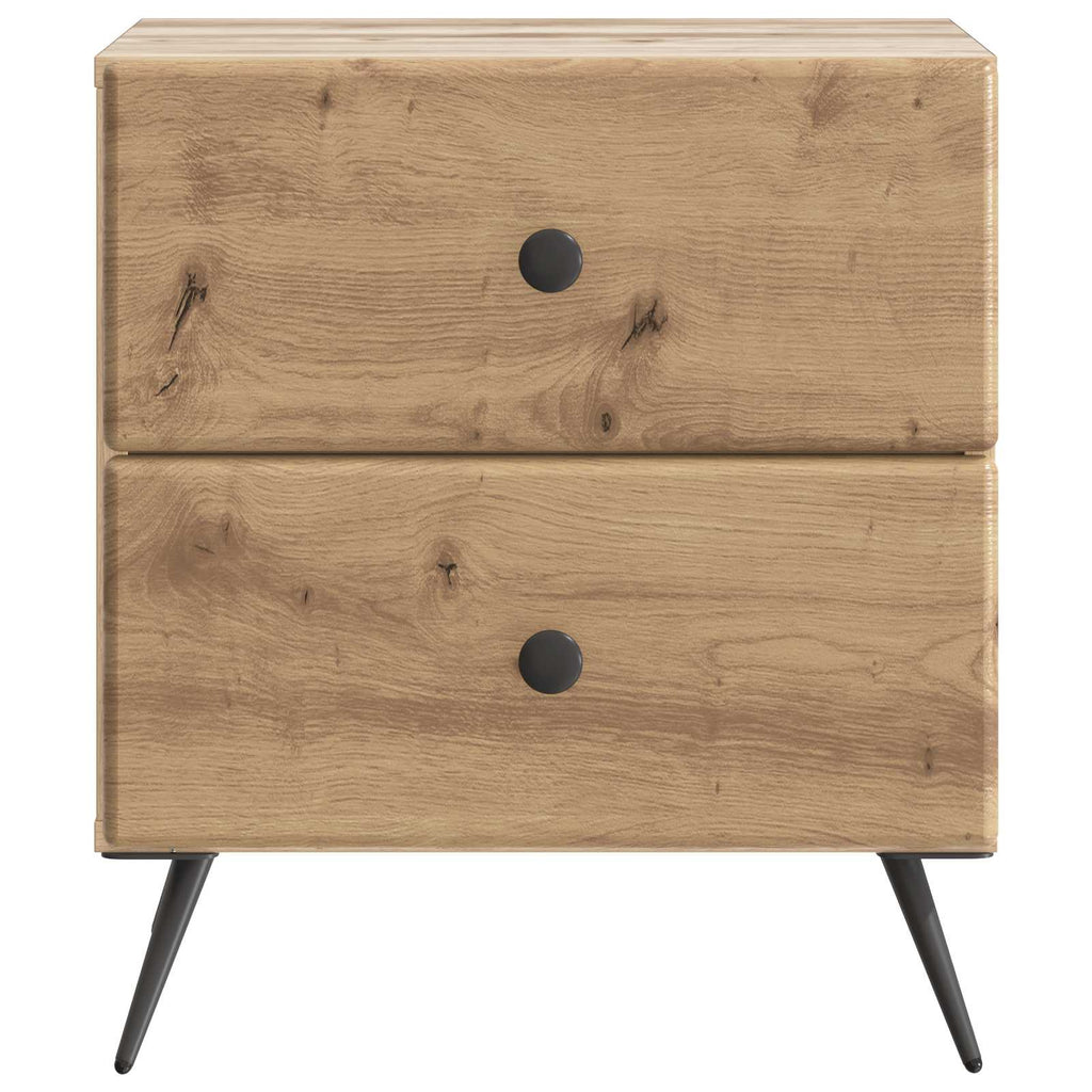 Armadio da Notte 2 pcs Rovere Artigianale 43 x 34,5 x 47,5 cm