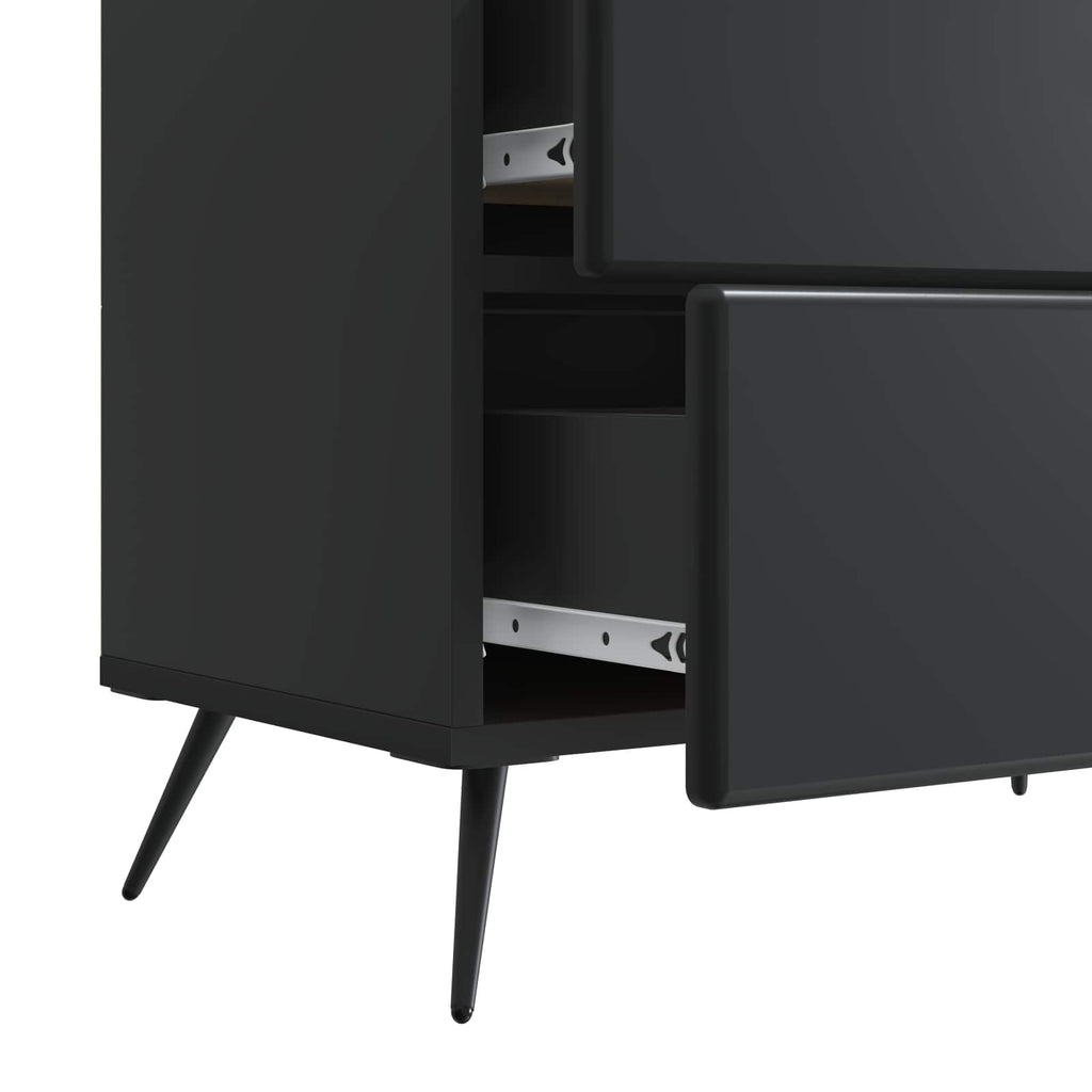 Armadio da Notte Nero 62 x 34,5 x 47,5 cm Legno ingegnerizzato