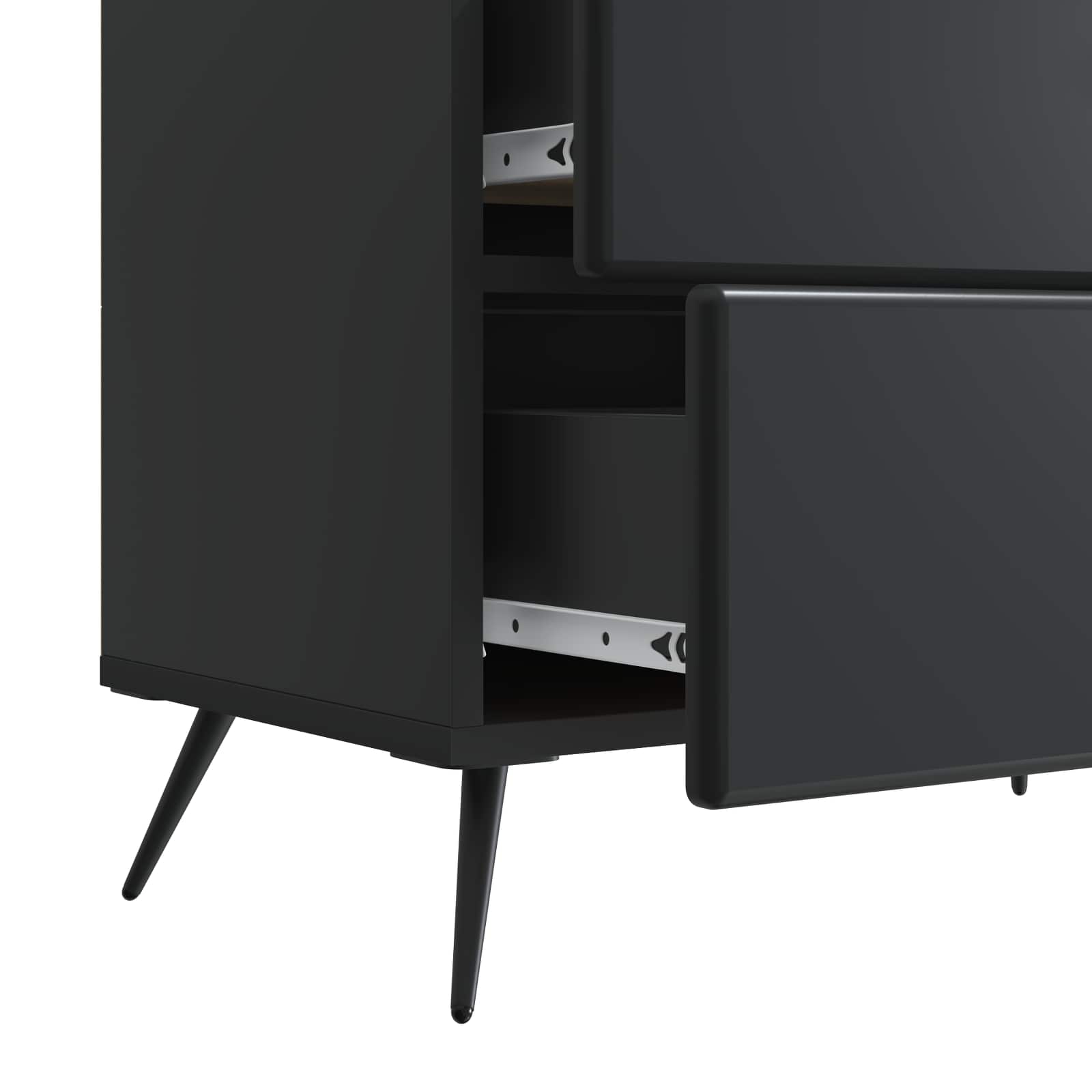 Armadio da Notte Nero 62 x 34,5 x 47,5 cm Legno ingegnerizzato