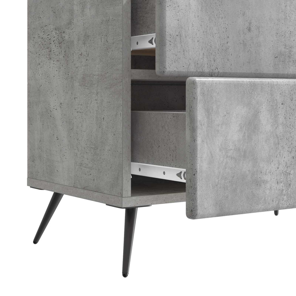 Armadio da Notte Grigio Cemento 62 x 34,5 x 47,5 cm