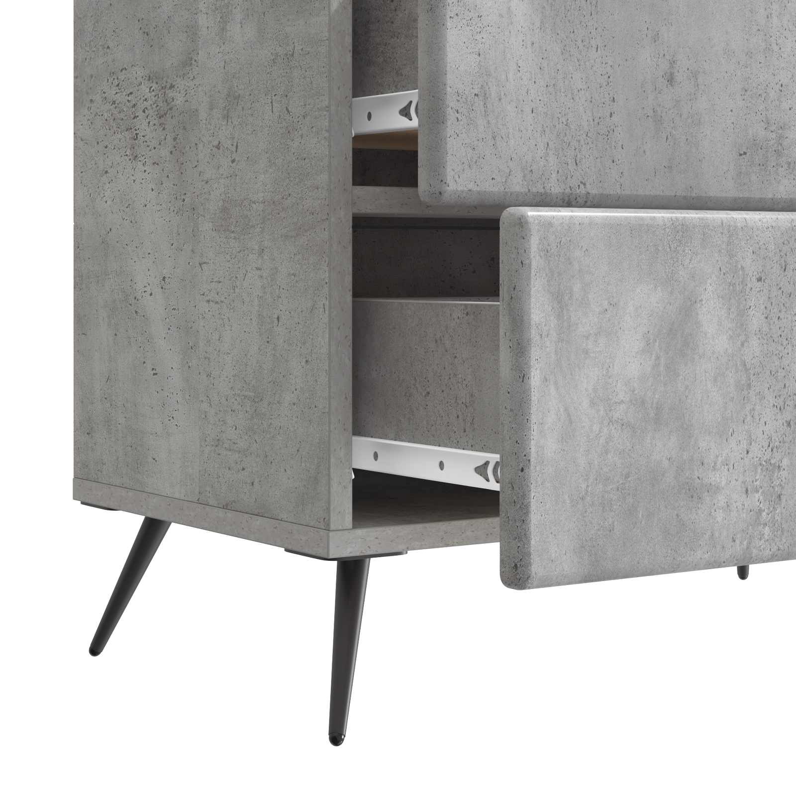 Armadio da Notte Grigio Cemento 62 x 34,5 x 47,5 cm