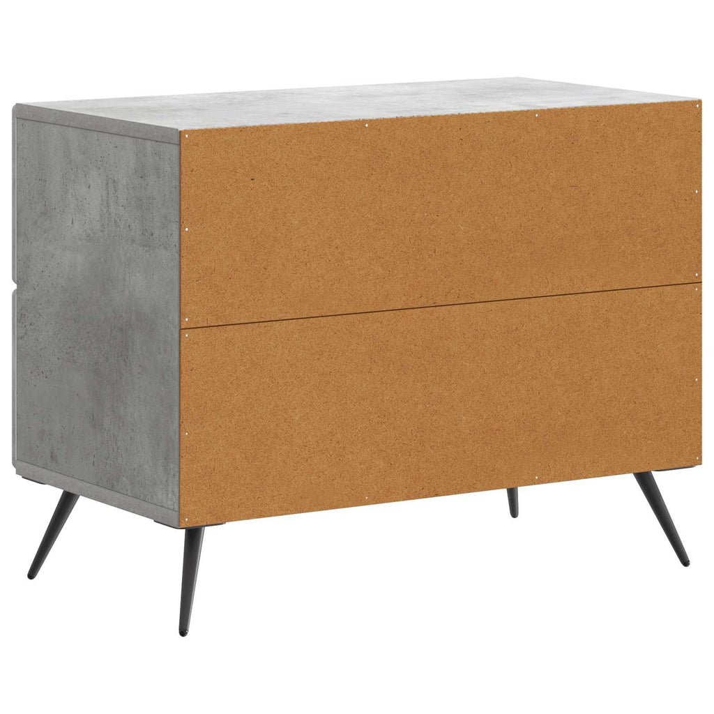 Armadio da Notte Grigio Cemento 62 x 34,5 x 47,5 cm