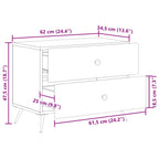 Armadio da Notte Grigio Cemento 62 x 34,5 x 47,5 cm