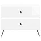 Armadio da Notte con cassetto Bianco Lucido 62 x 34,5 x 47,5 cm