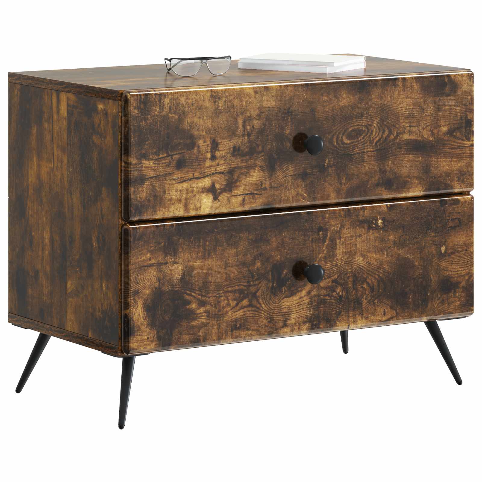 Armadio da Notte con cassetto Rovere Fumo 62 x 34,5 x 47,5 cm