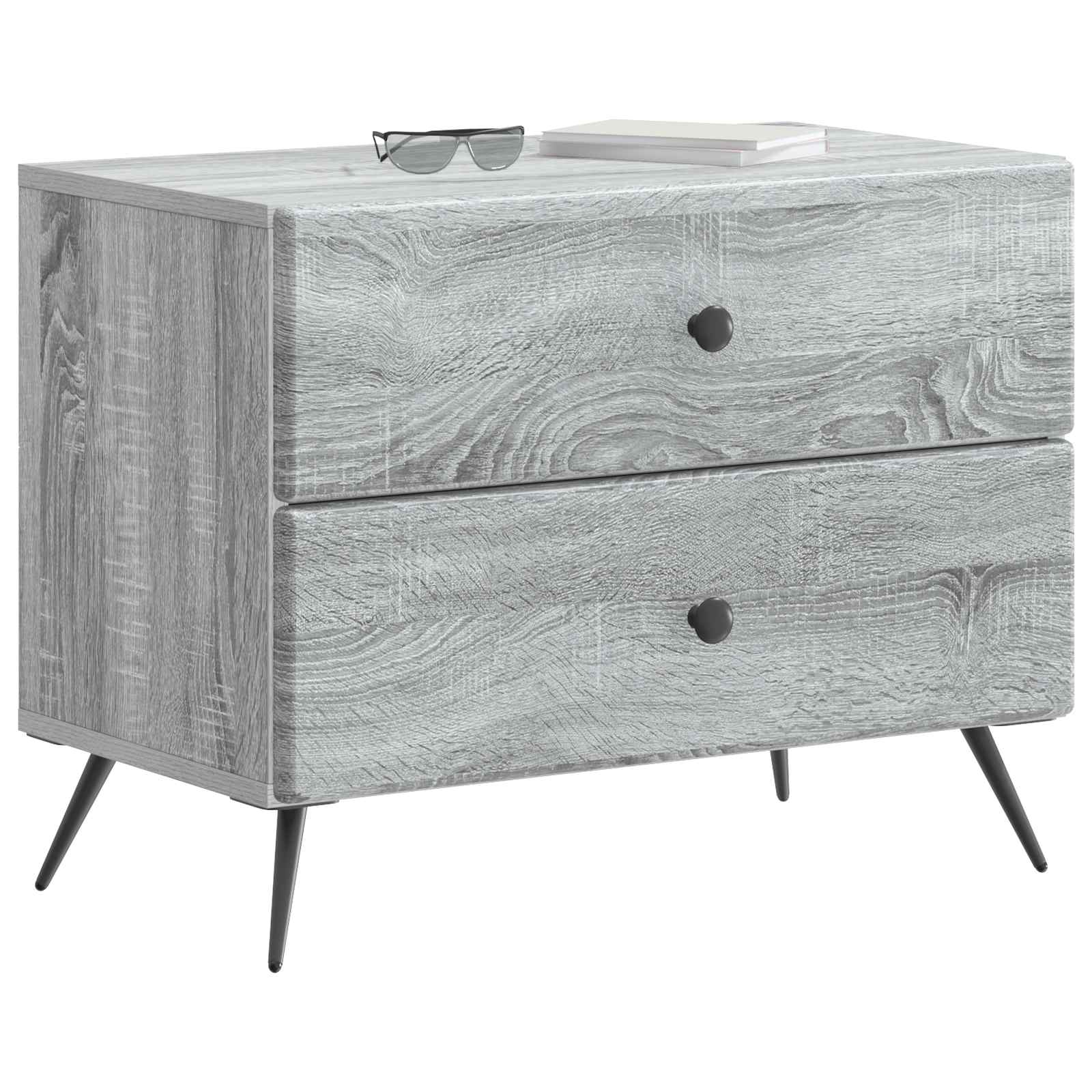 Armadio da Notte con cassetto Grigio Sonoma 62 x 34,5 x 47,5 cm