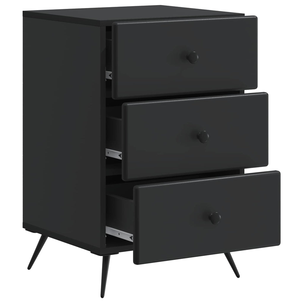 Armadio da Notte Nero 43 x 41 x 66,5 cm Legno ingegnerizzato