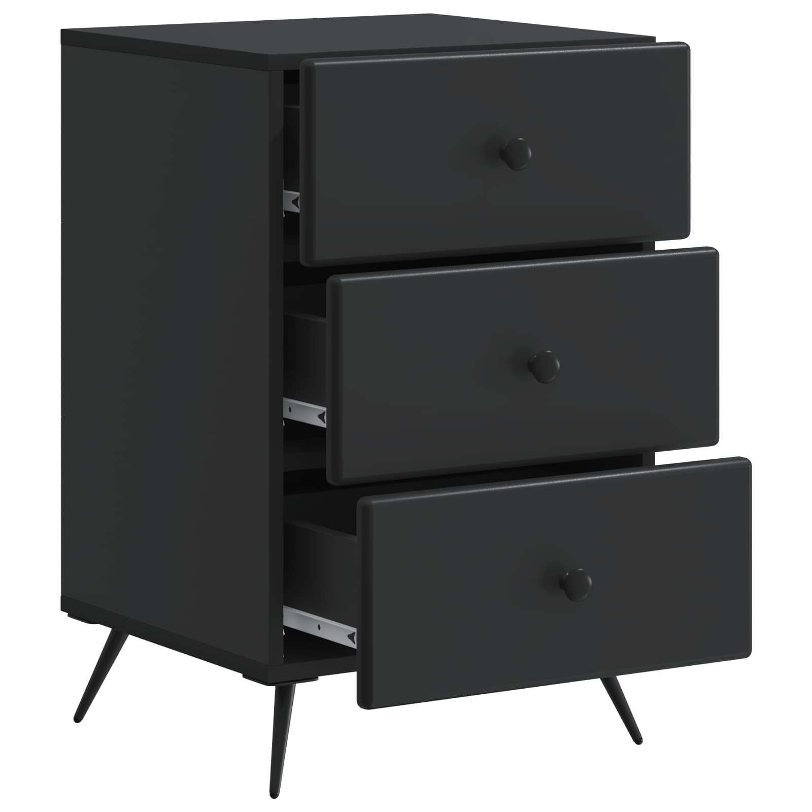 Armadio da Notte Nero 43 x 41 x 66,5 cm Legno ingegnerizzato