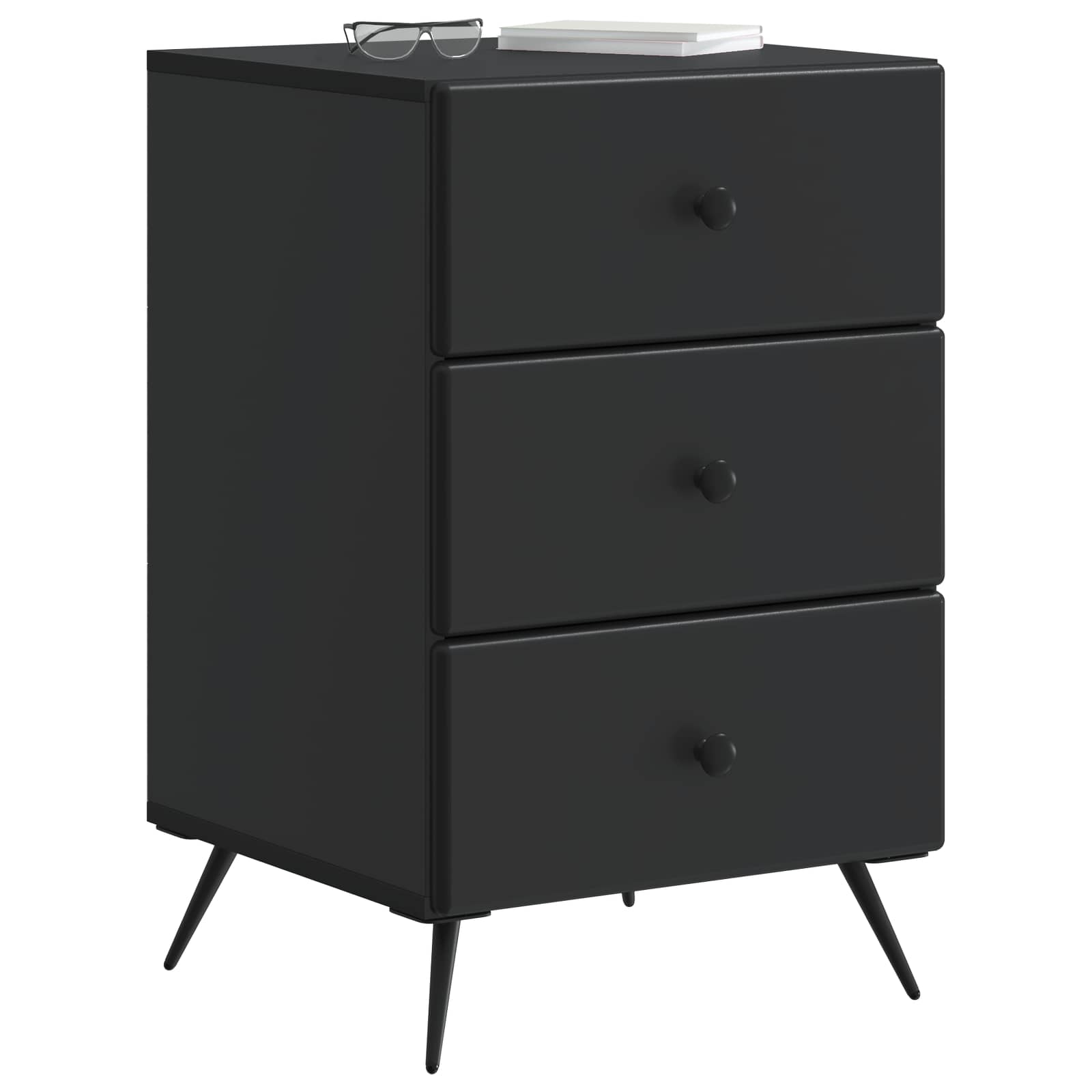Armadio da Notte Nero 43 x 41 x 66,5 cm Legno ingegnerizzato