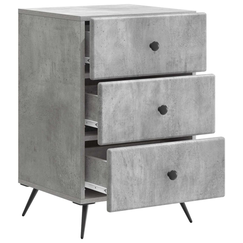 Armadio da Notte con cassetto Grigio Cemento 43 x 41 x 66,5 cm