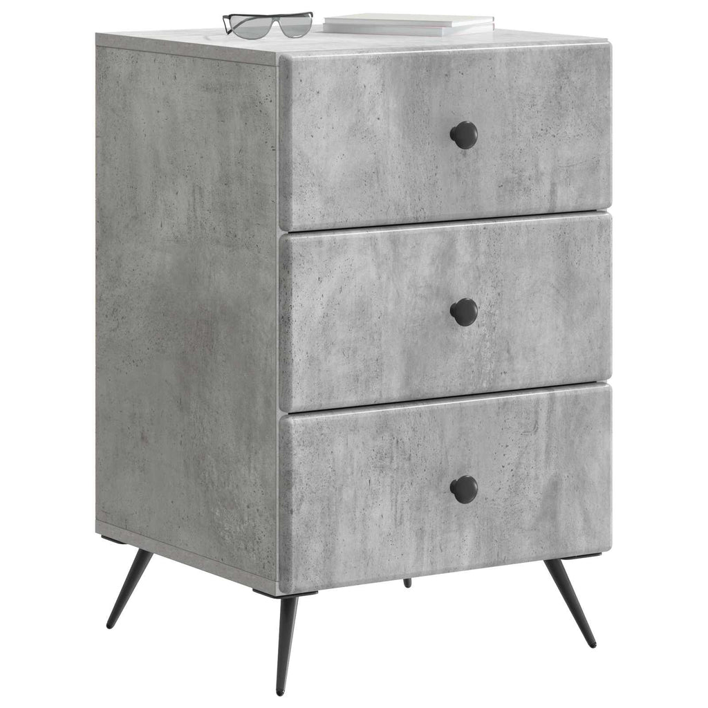 Armadio da Notte con cassetto Grigio Cemento 43 x 41 x 66,5 cm